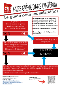 Affichette CGT Randstad expliquant les étapes pour faire grève en intérim.
