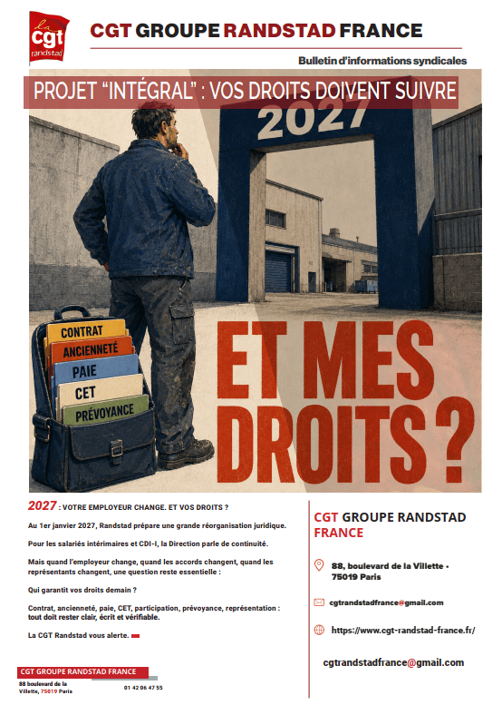 Projet Intégral Randstad 2027 : droits des salarié·es intérimaires et CDI-I